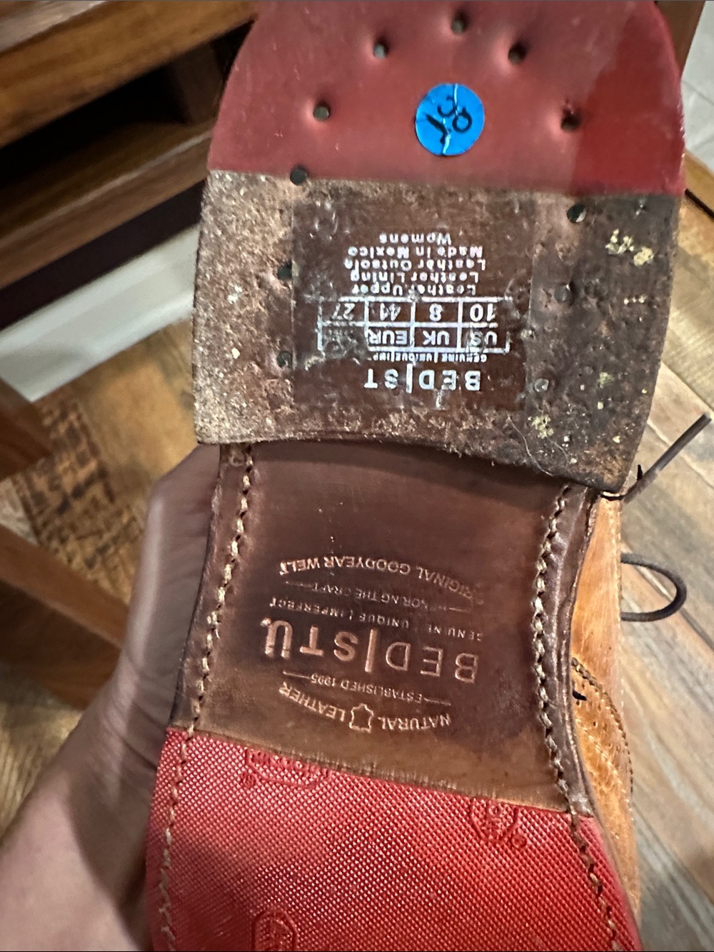 Bed Stu Women’s Lita Cognac Brown Wingtip Oxfords - Picture 5 of 7